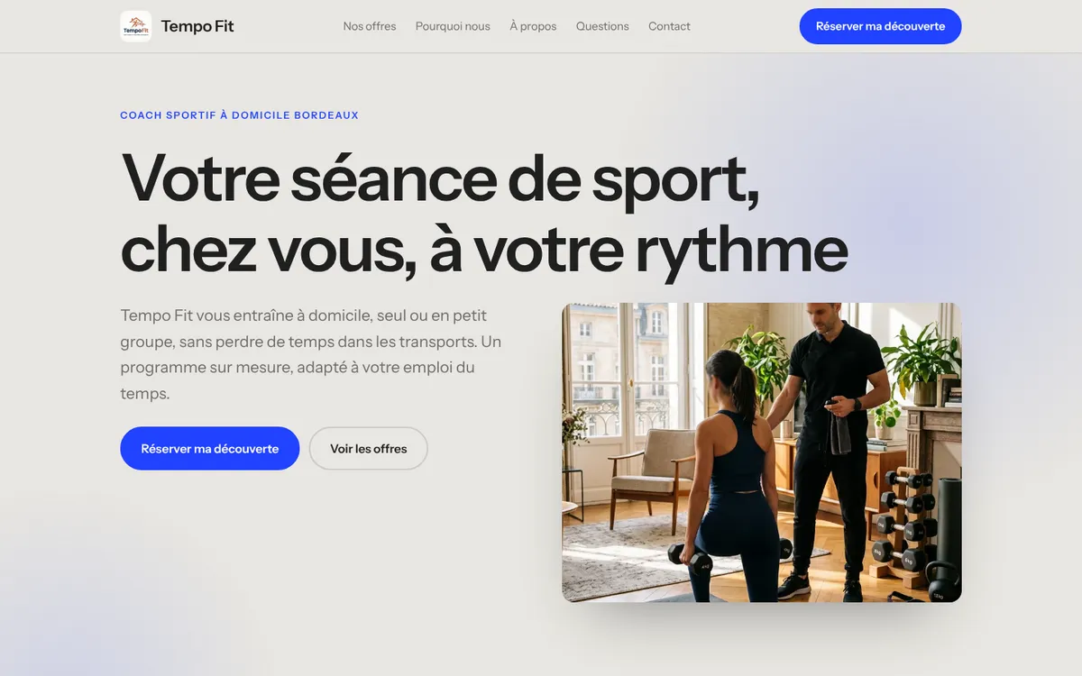 Site Tempo Fit, direction Galerie