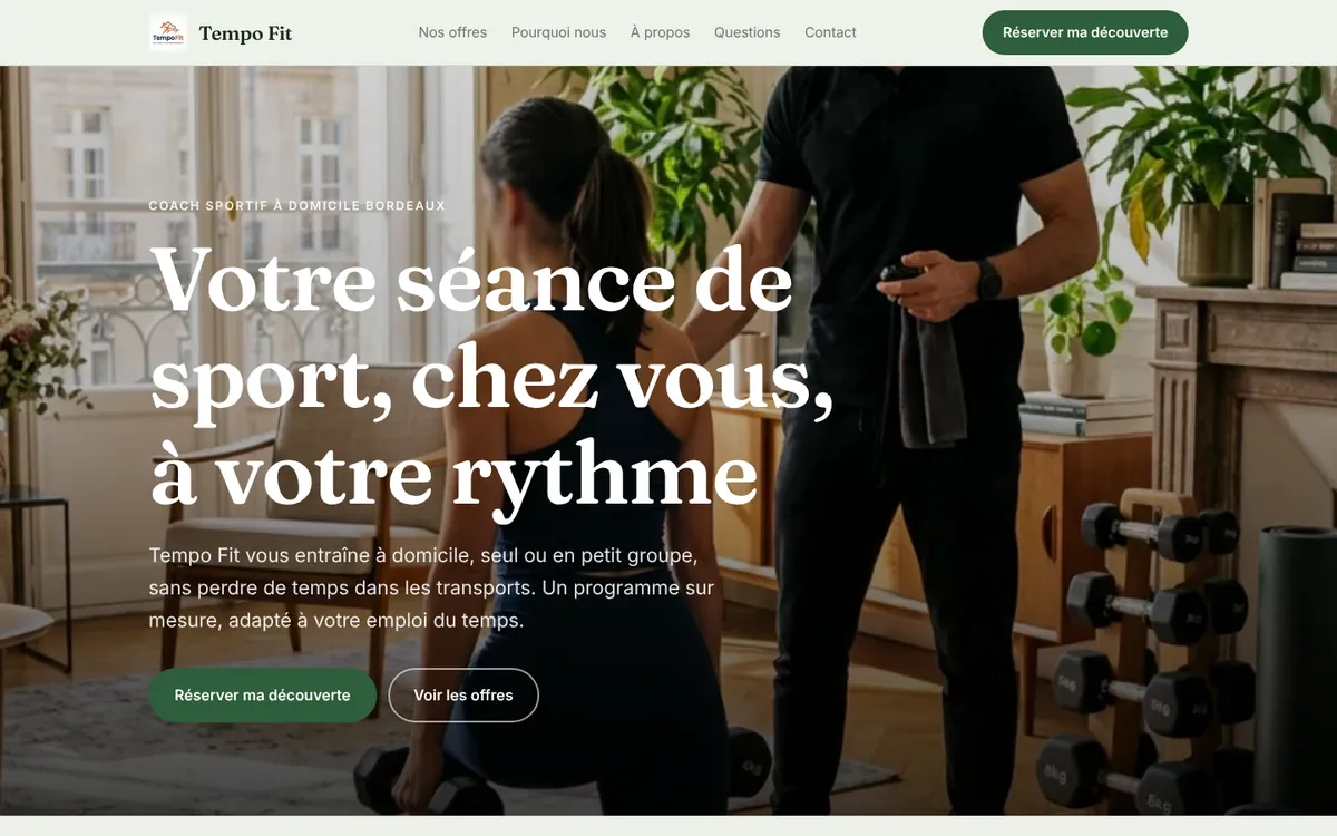 Site Tempo Fit, direction Nature